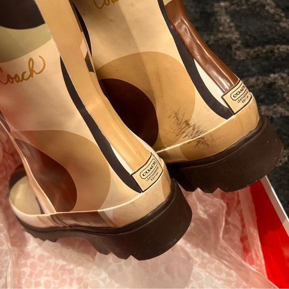 COACH PAISLEY SCARF PRINT RAIN BOOTS - Picture 10 of 13